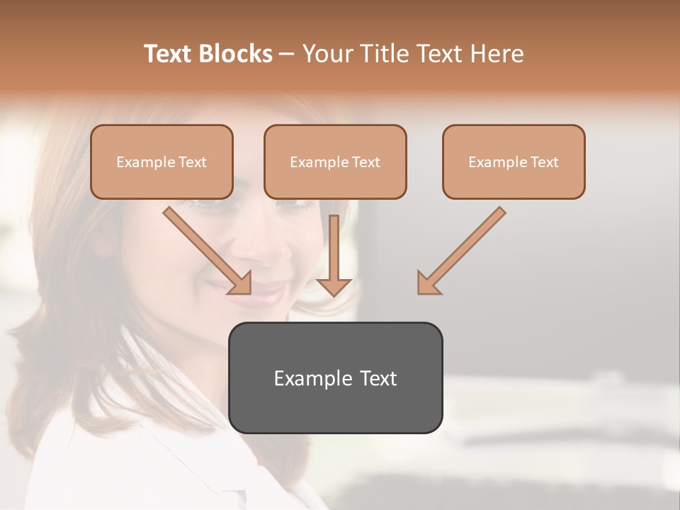 A Woman Is Smiling In Front Of A Computer PowerPoint Template