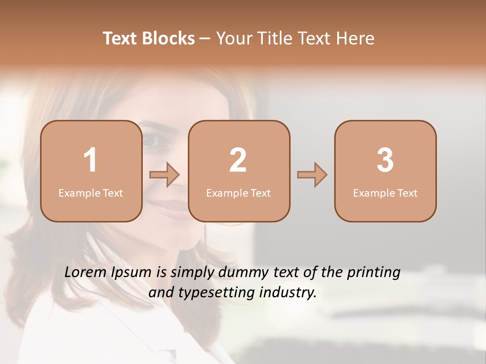 A Woman Is Smiling In Front Of A Computer PowerPoint Template