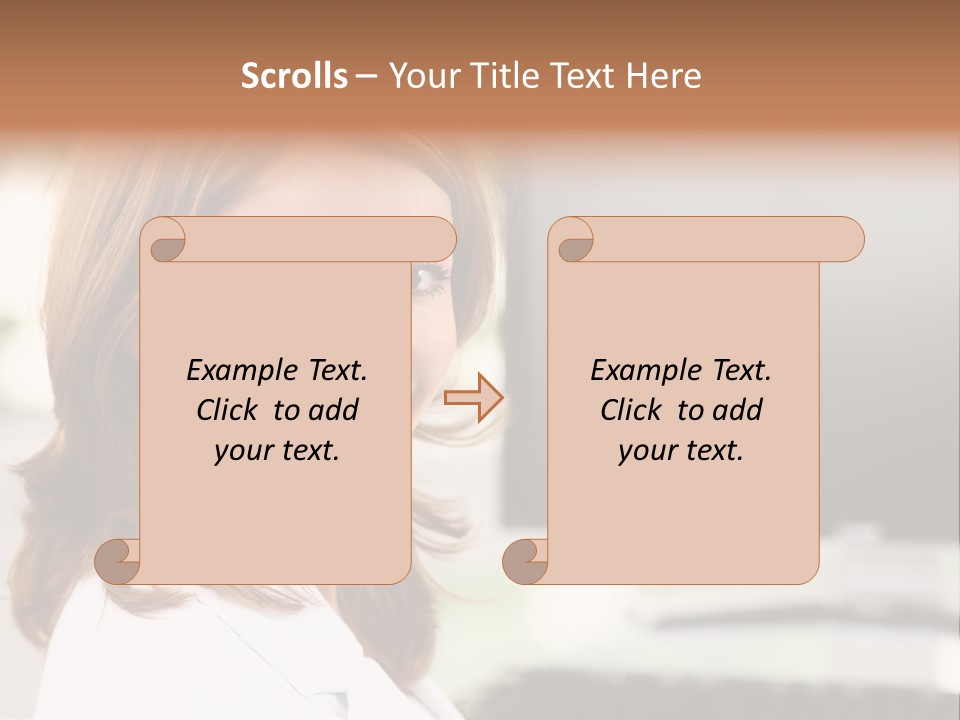 A Woman Is Smiling In Front Of A Computer PowerPoint Template
