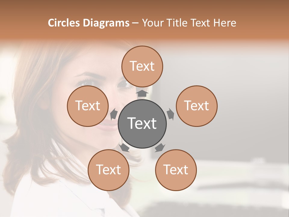 A Woman Is Smiling In Front Of A Computer PowerPoint Template