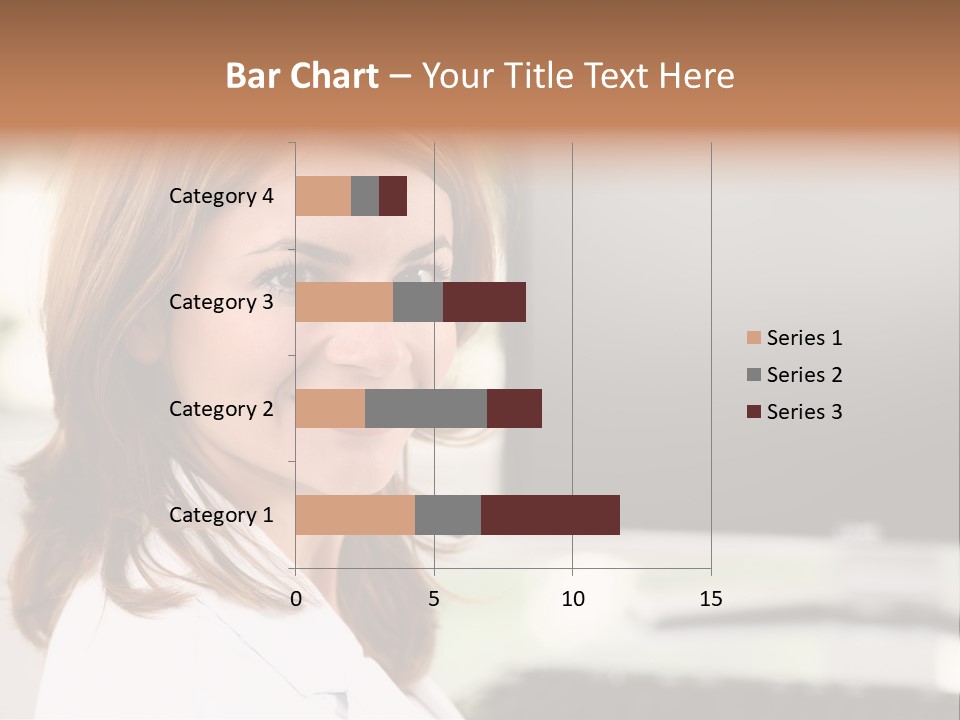 A Woman Is Smiling In Front Of A Computer PowerPoint Template