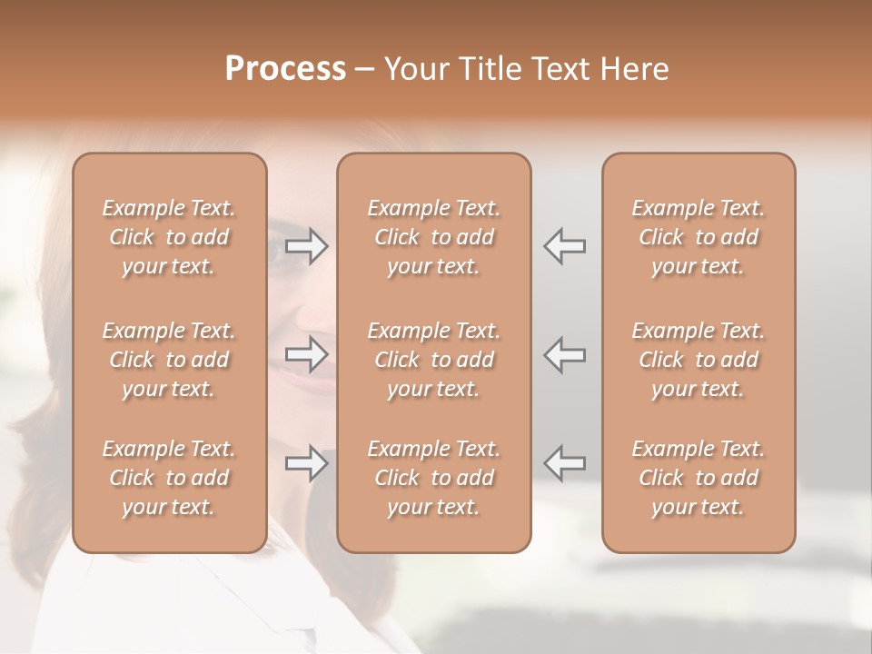 A Woman Is Smiling In Front Of A Computer PowerPoint Template