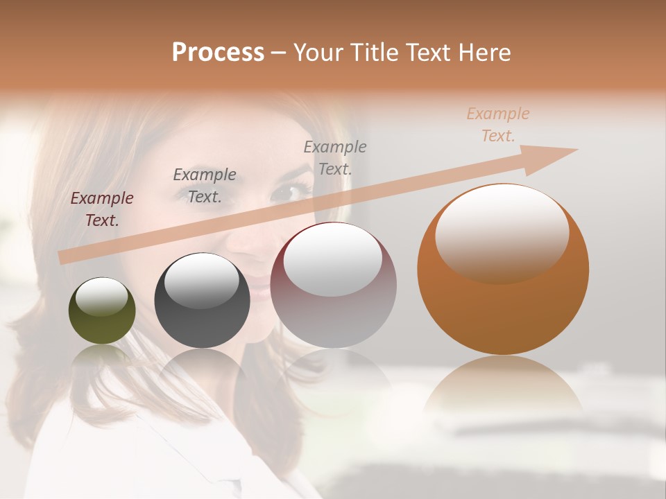 A Woman Is Smiling In Front Of A Computer PowerPoint Template