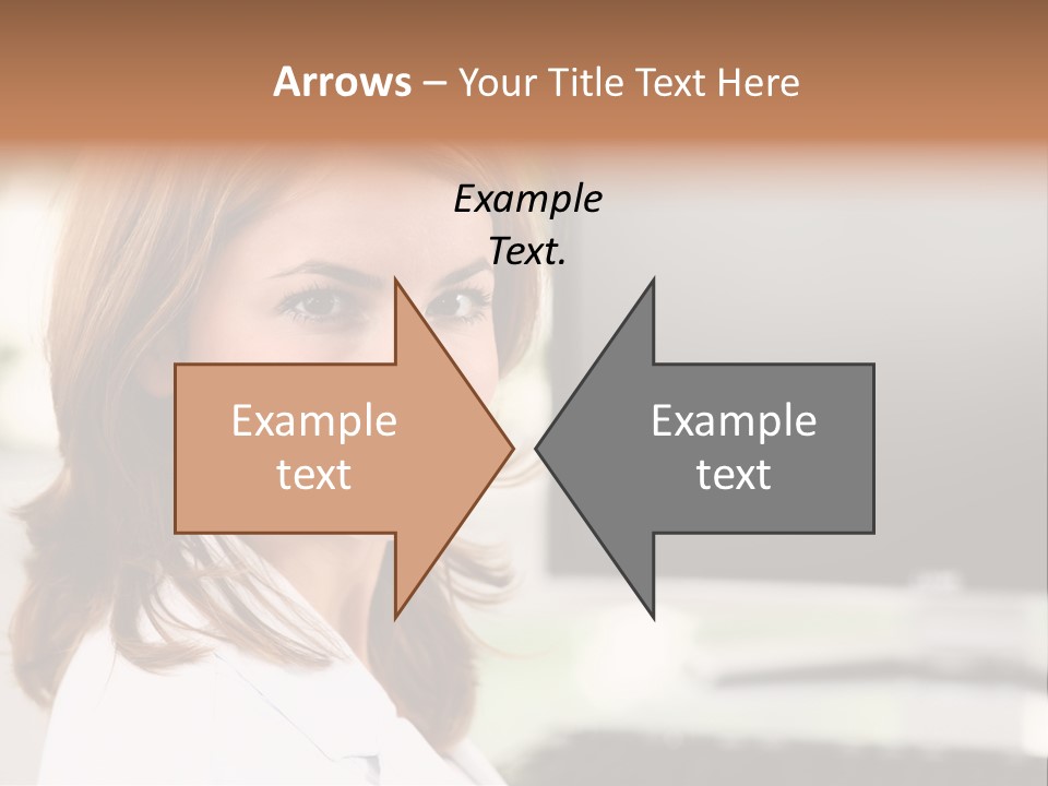 A Woman Is Smiling In Front Of A Computer PowerPoint Template