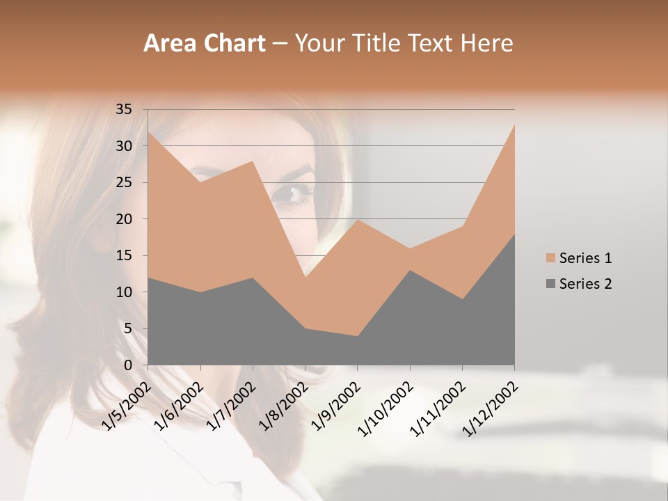 A Woman Is Smiling In Front Of A Computer PowerPoint Template