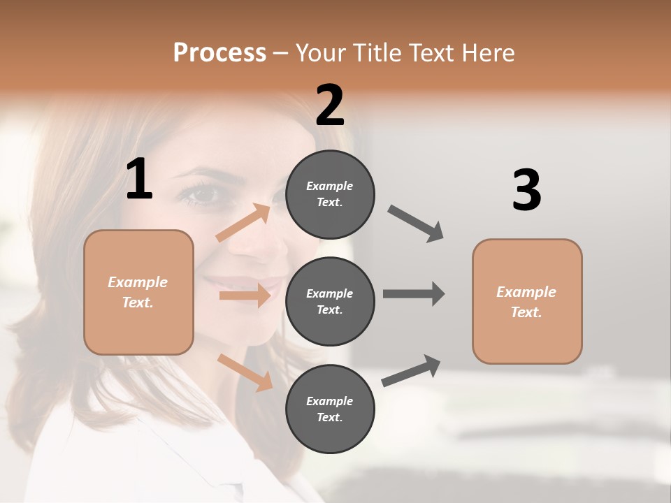 A Woman Is Smiling In Front Of A Computer PowerPoint Template