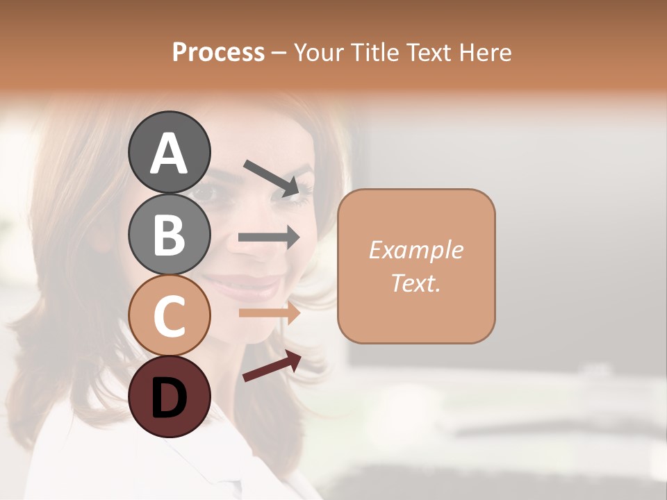 A Woman Is Smiling In Front Of A Computer PowerPoint Template