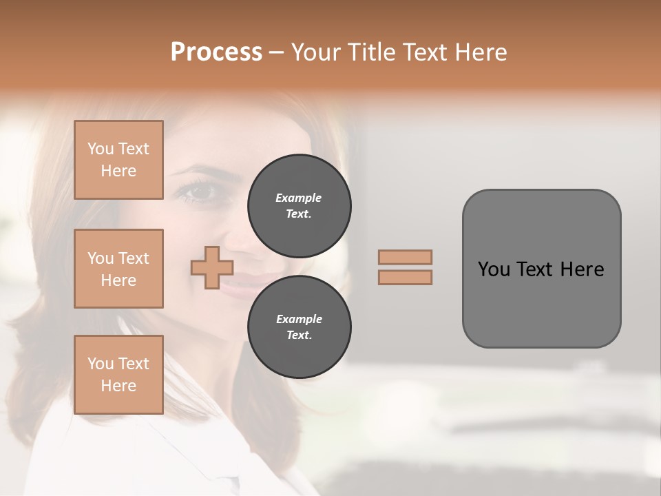A Woman Is Smiling In Front Of A Computer PowerPoint Template