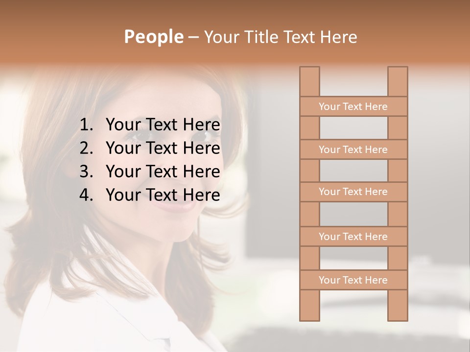 A Woman Is Smiling In Front Of A Computer PowerPoint Template