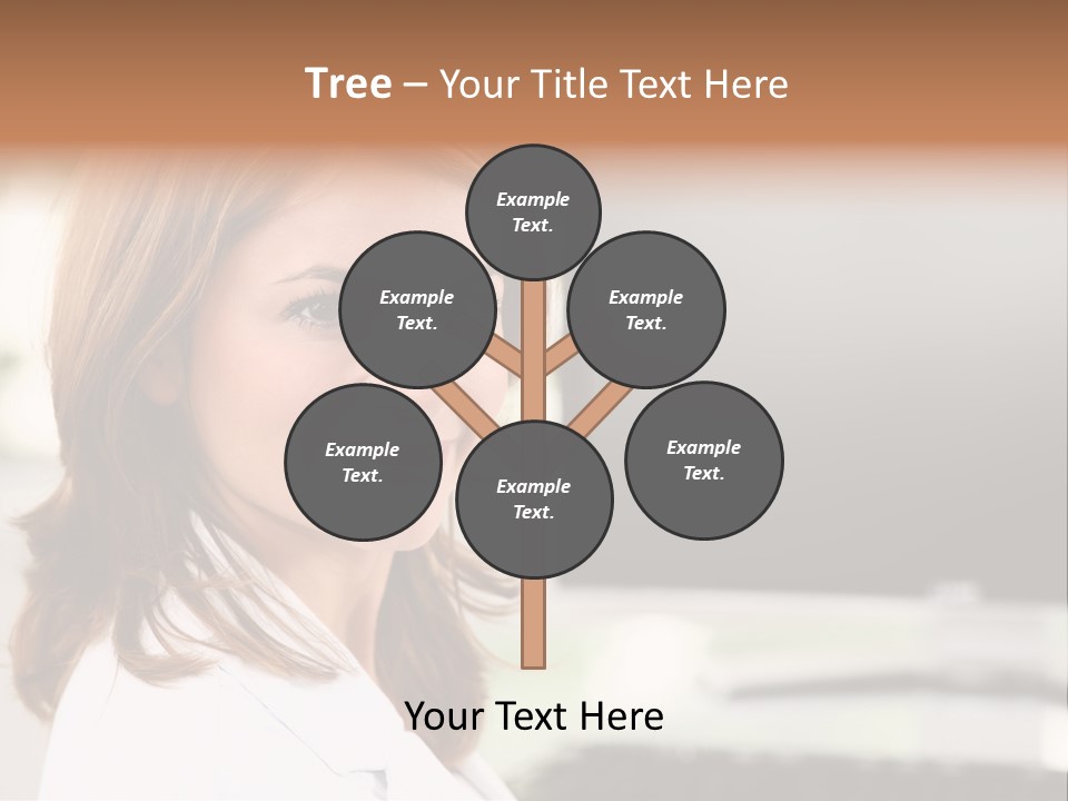 A Woman Is Smiling In Front Of A Computer PowerPoint Template