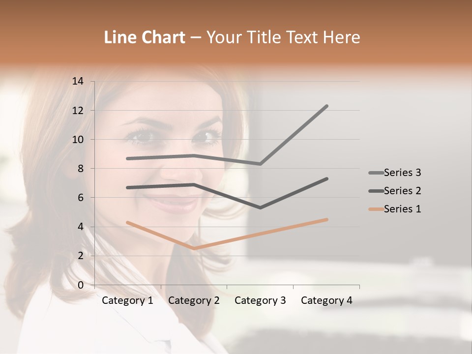 A Woman Is Smiling In Front Of A Computer PowerPoint Template