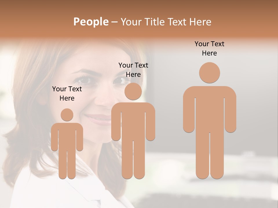 A Woman Is Smiling In Front Of A Computer PowerPoint Template