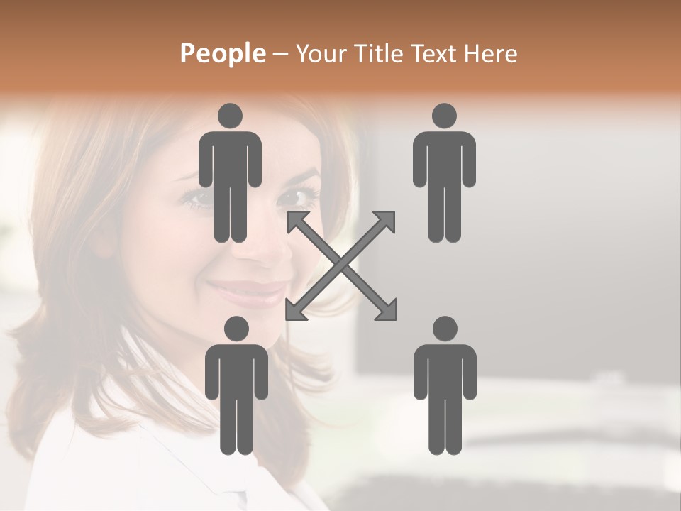 A Woman Is Smiling In Front Of A Computer PowerPoint Template