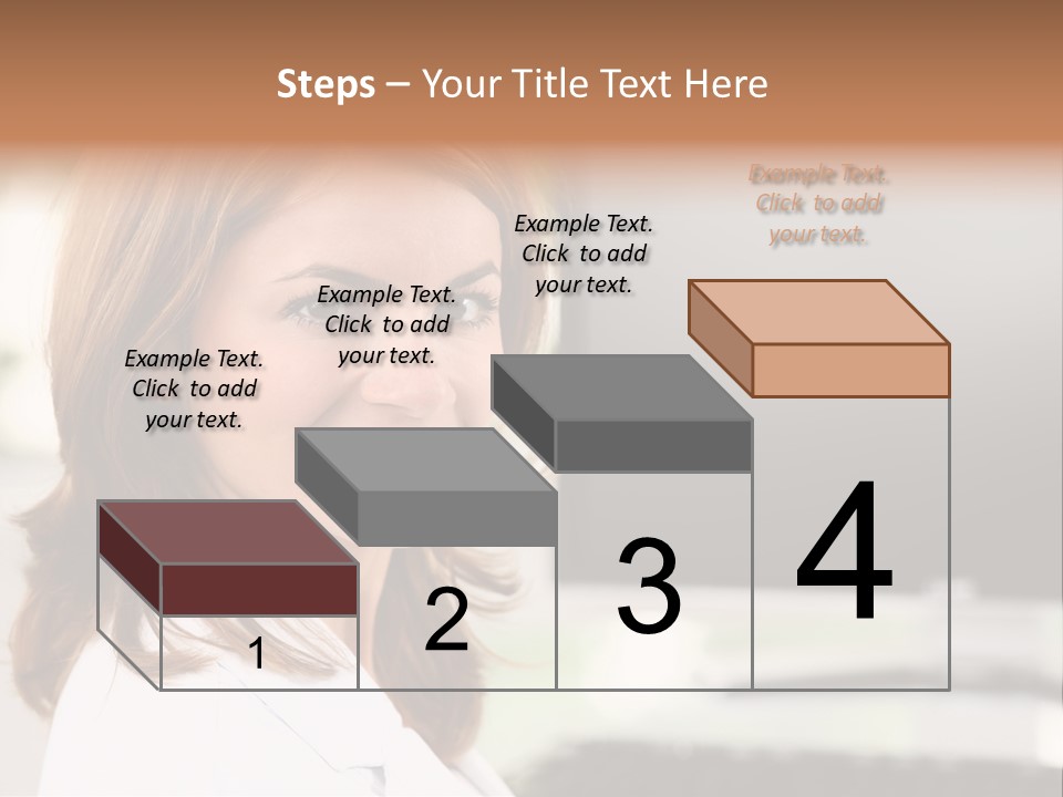 A Woman Is Smiling In Front Of A Computer PowerPoint Template