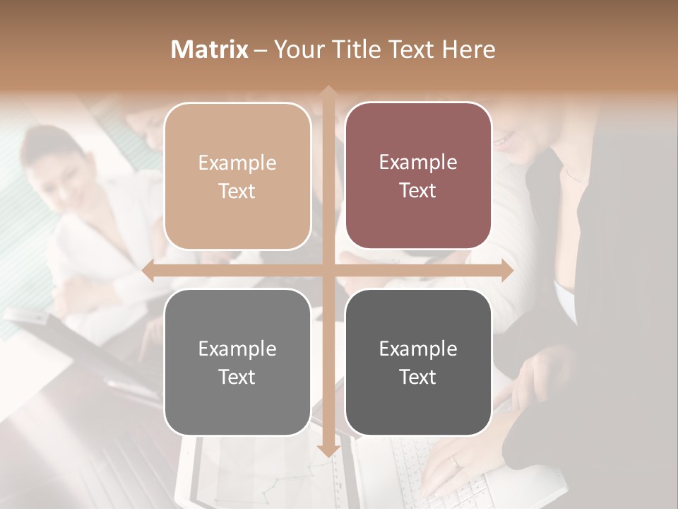 A Group Of People Sitting At A Table With Laptops PowerPoint Template