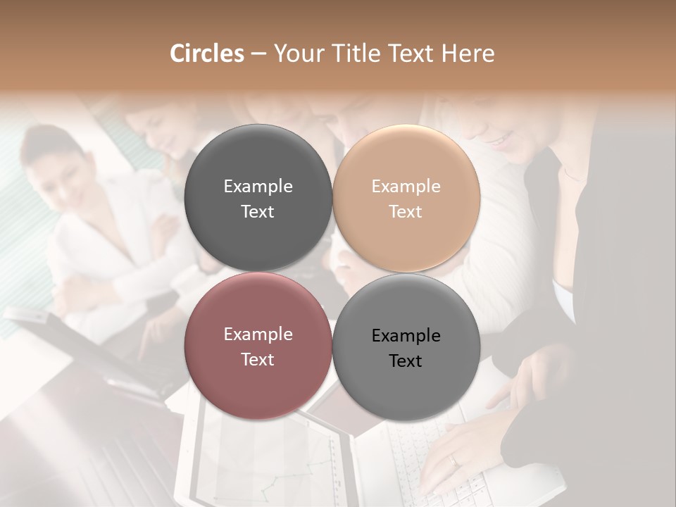 A Group Of People Sitting At A Table With Laptops PowerPoint Template