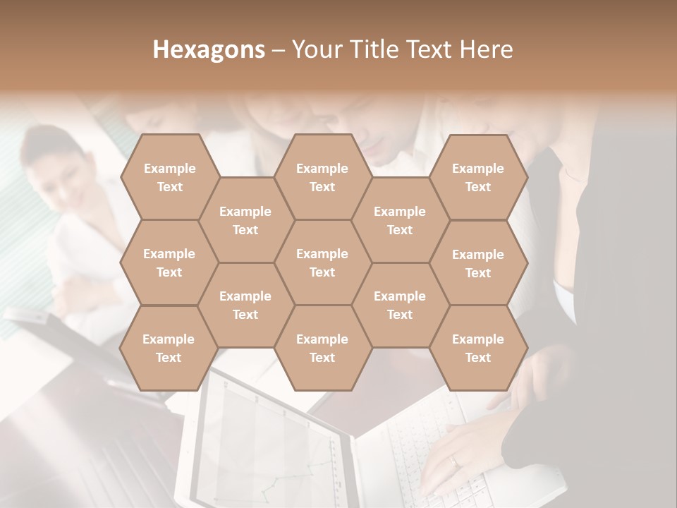 A Group Of People Sitting At A Table With Laptops PowerPoint Template