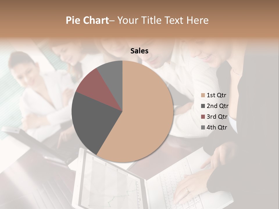 A Group Of People Sitting At A Table With Laptops PowerPoint Template