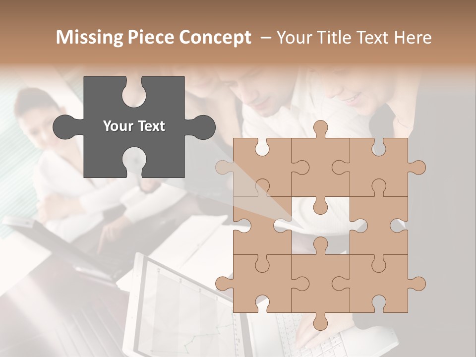 A Group Of People Sitting At A Table With Laptops PowerPoint Template