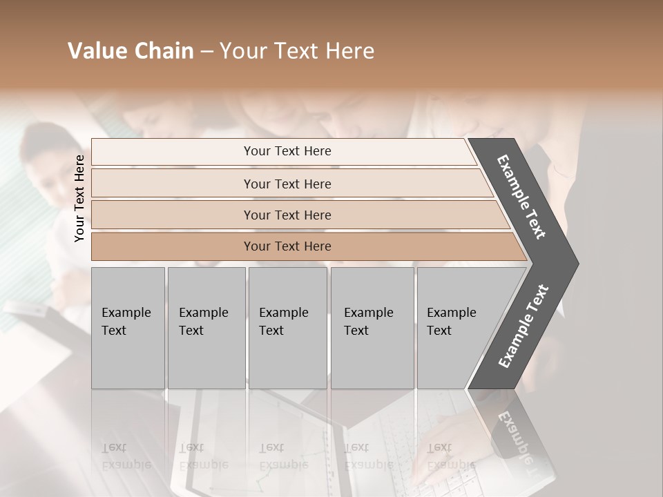A Group Of People Sitting At A Table With Laptops PowerPoint Template