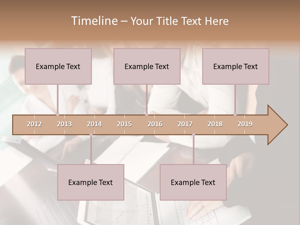 A Group Of People Sitting At A Table With Laptops PowerPoint Template