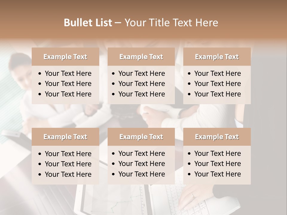 A Group Of People Sitting At A Table With Laptops PowerPoint Template