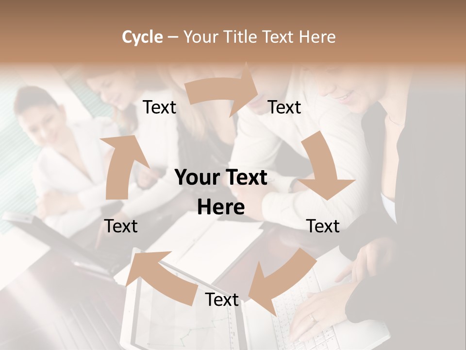 A Group Of People Sitting At A Table With Laptops PowerPoint Template