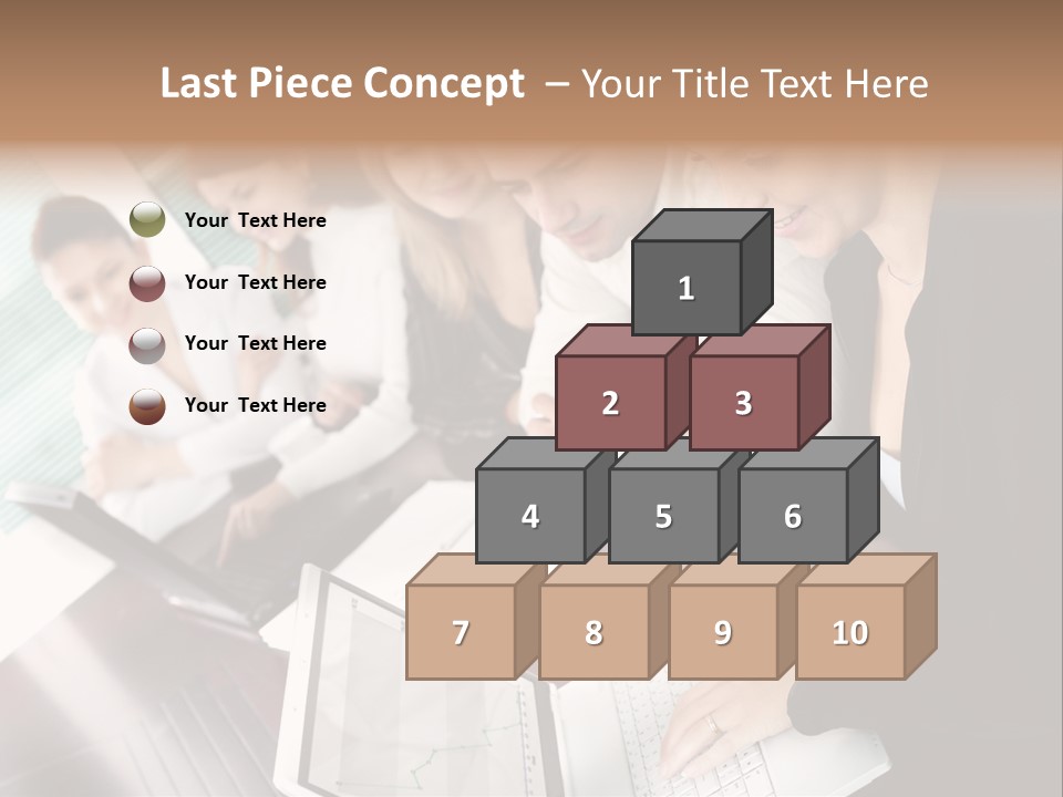 A Group Of People Sitting At A Table With Laptops PowerPoint Template