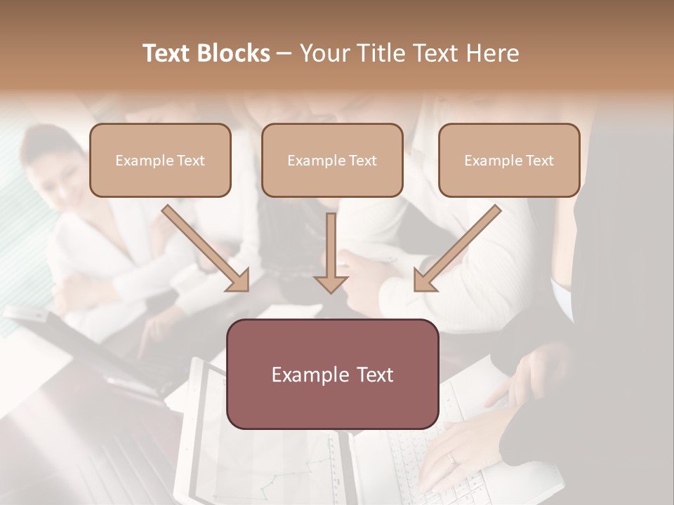A Group Of People Sitting At A Table With Laptops PowerPoint Template