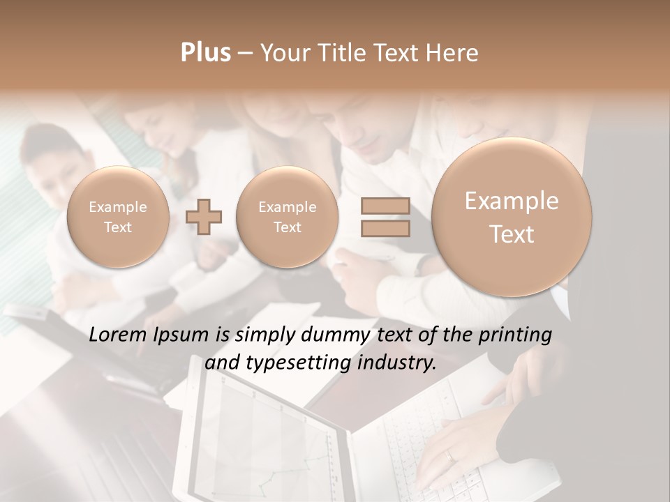A Group Of People Sitting At A Table With Laptops PowerPoint Template