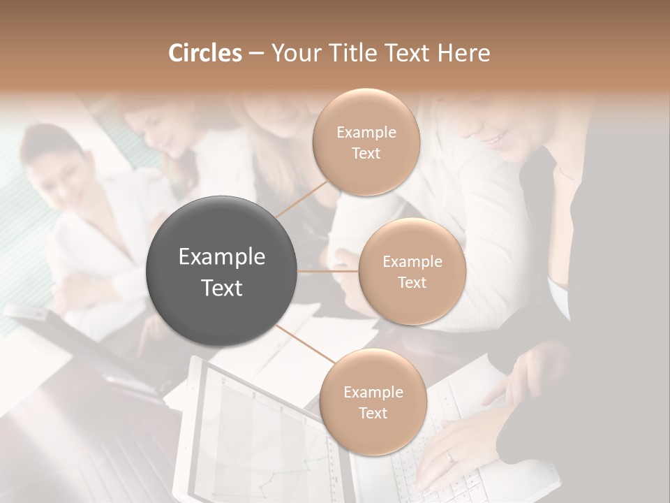 A Group Of People Sitting At A Table With Laptops PowerPoint Template