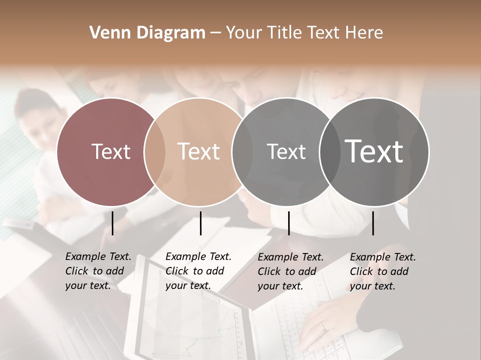 A Group Of People Sitting At A Table With Laptops PowerPoint Template