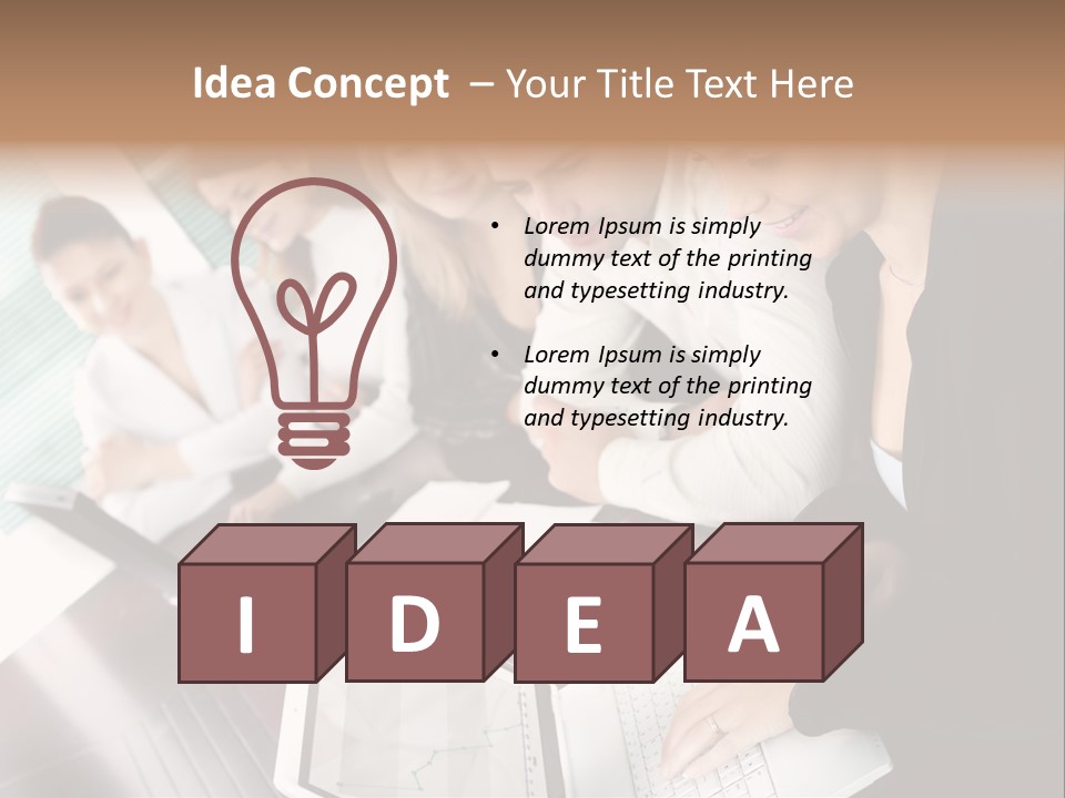 A Group Of People Sitting At A Table With Laptops PowerPoint Template