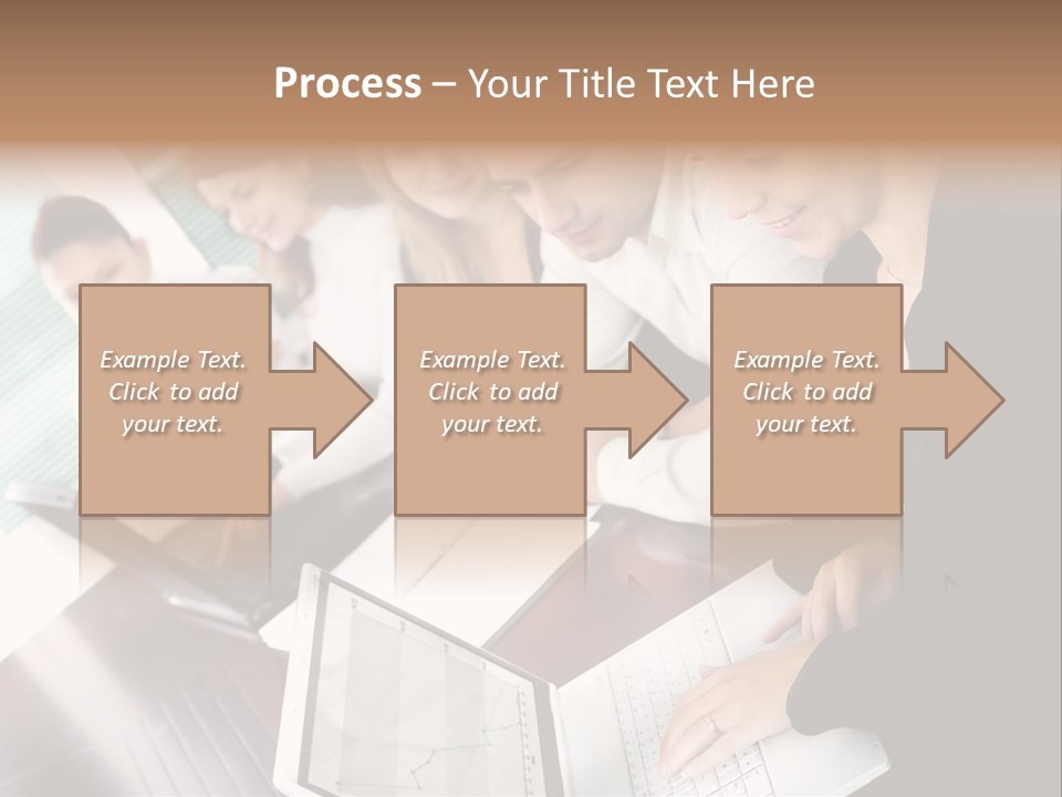 A Group Of People Sitting At A Table With Laptops PowerPoint Template