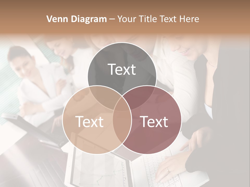 A Group Of People Sitting At A Table With Laptops PowerPoint Template