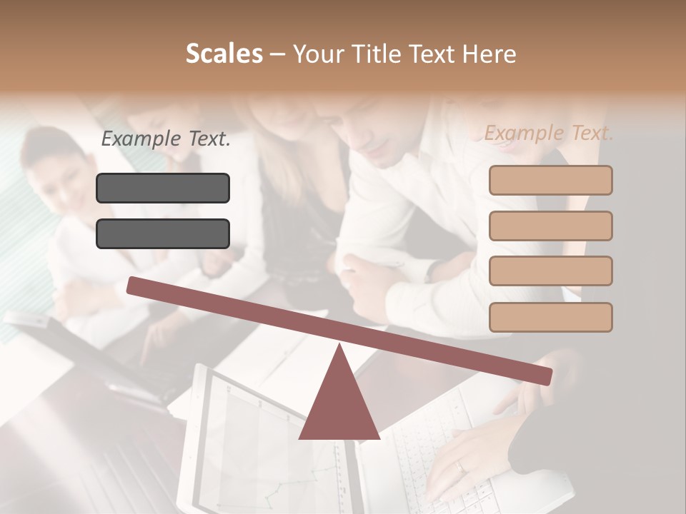 A Group Of People Sitting At A Table With Laptops PowerPoint Template
