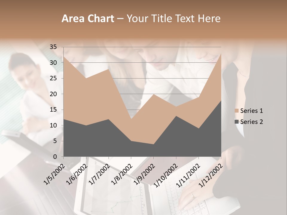 A Group Of People Sitting At A Table With Laptops PowerPoint Template