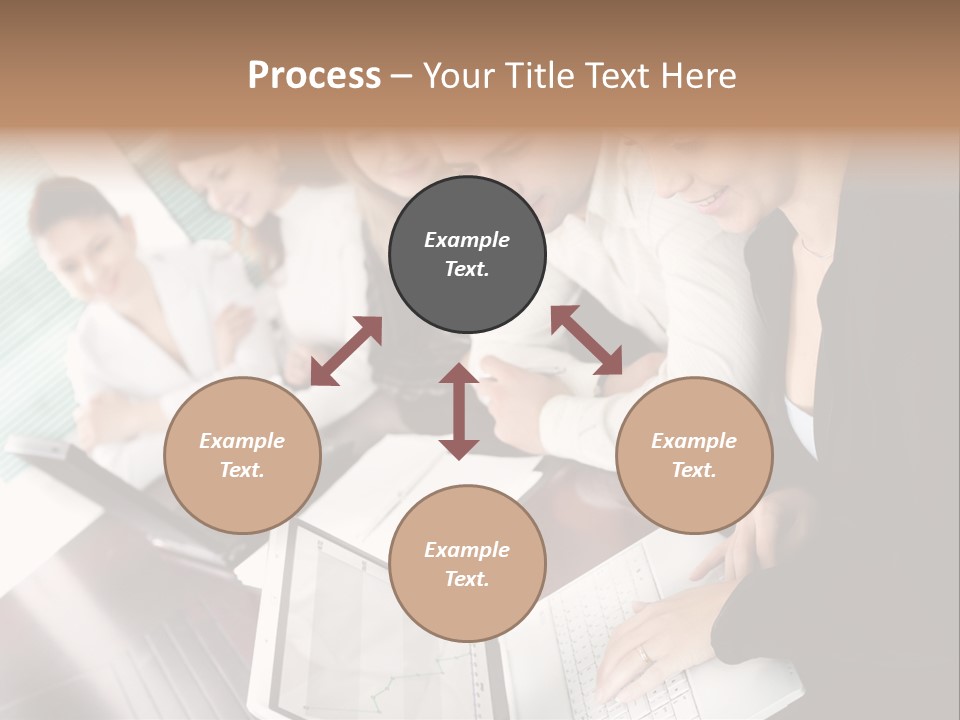 A Group Of People Sitting At A Table With Laptops PowerPoint Template