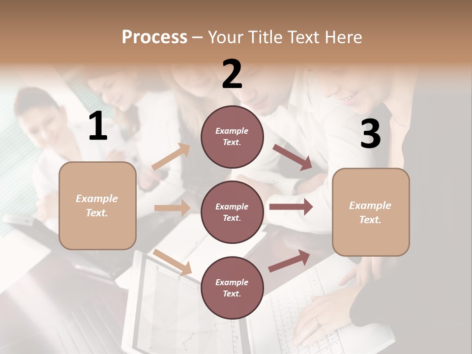 A Group Of People Sitting At A Table With Laptops PowerPoint Template