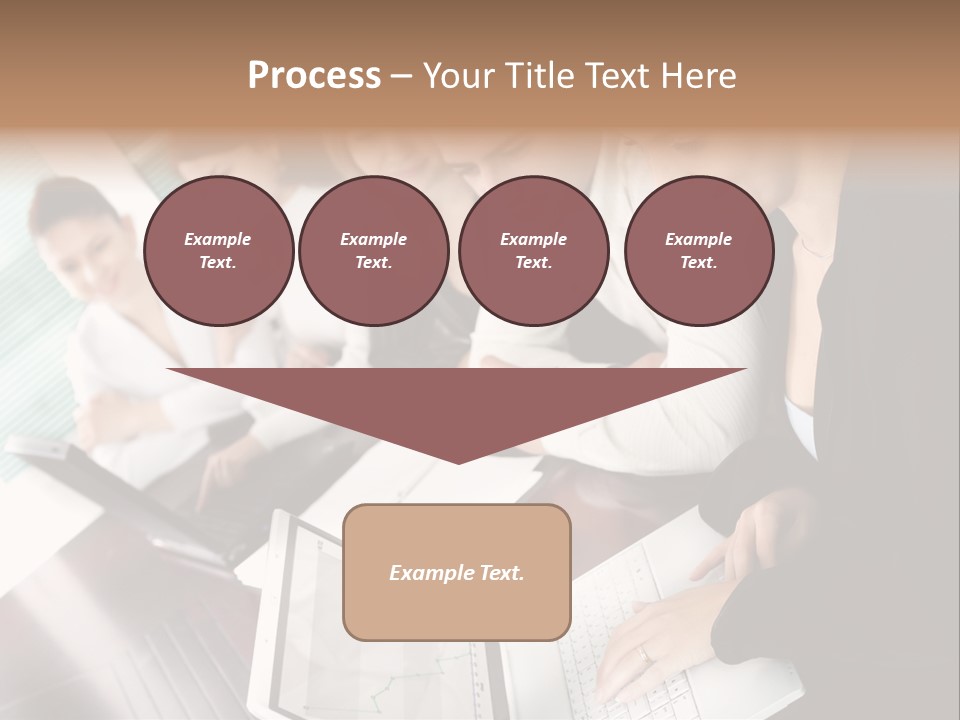 A Group Of People Sitting At A Table With Laptops PowerPoint Template