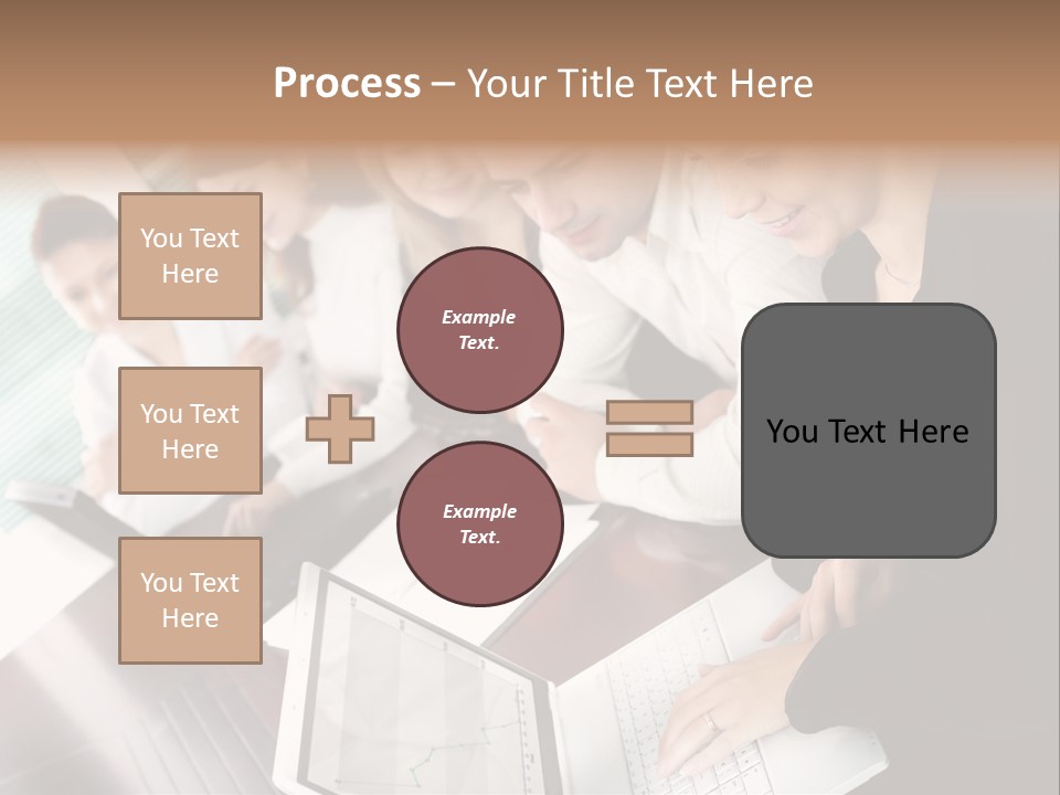 A Group Of People Sitting At A Table With Laptops PowerPoint Template