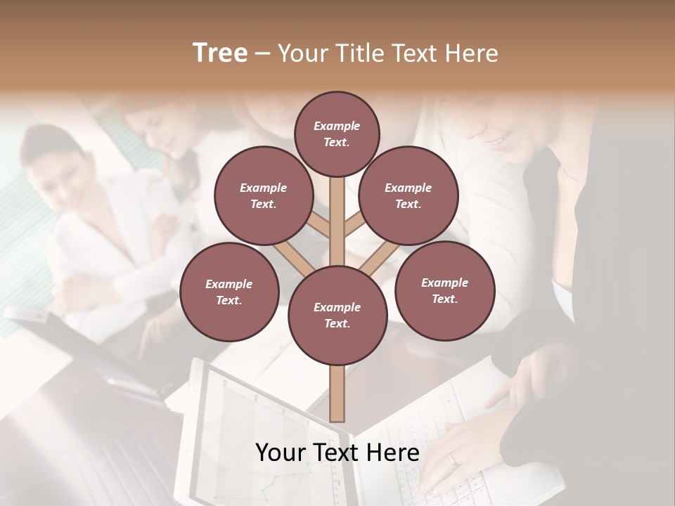 A Group Of People Sitting At A Table With Laptops PowerPoint Template