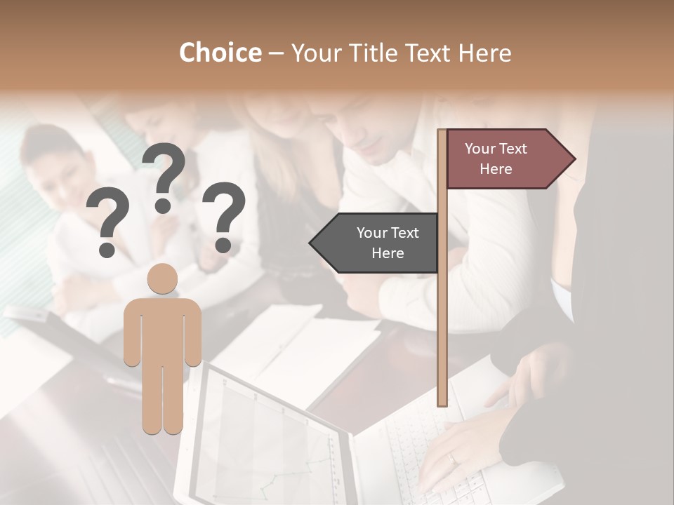 A Group Of People Sitting At A Table With Laptops PowerPoint Template