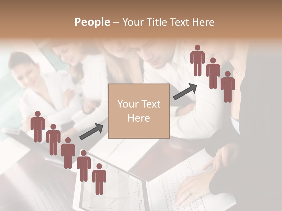 A Group Of People Sitting At A Table With Laptops PowerPoint Template