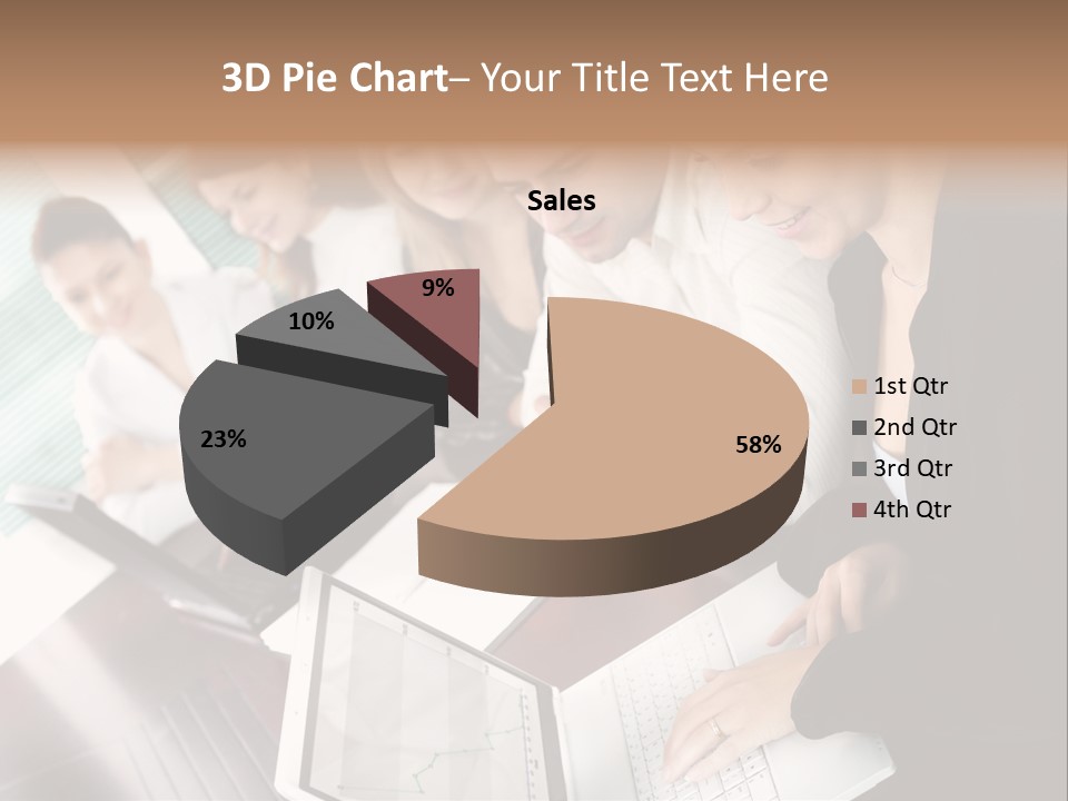 A Group Of People Sitting At A Table With Laptops PowerPoint Template