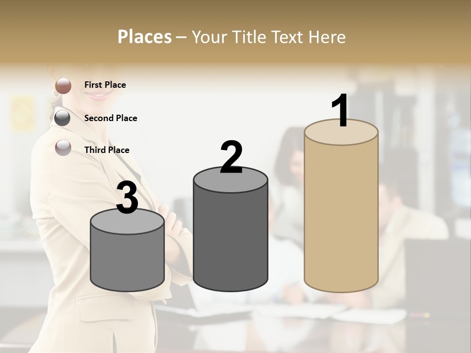 A Woman Standing In Front Of A Group Of People PowerPoint Template