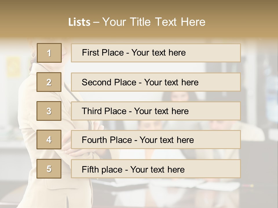 A Woman Standing In Front Of A Group Of People PowerPoint Template