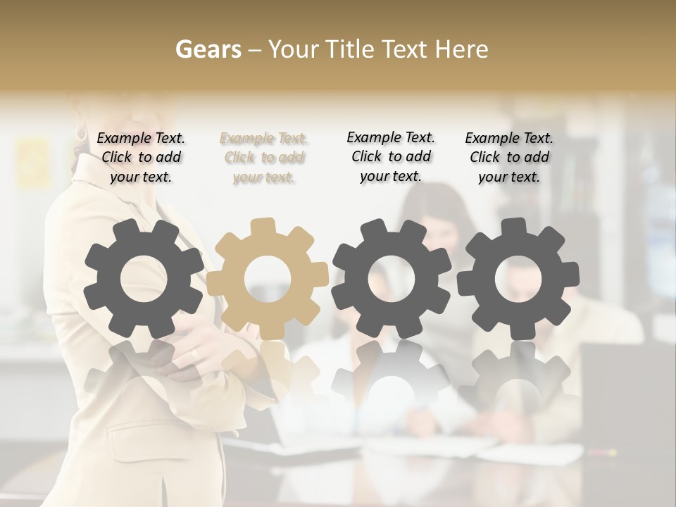 A Woman Standing In Front Of A Group Of People PowerPoint Template