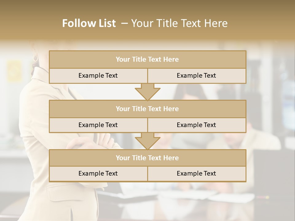A Woman Standing In Front Of A Group Of People PowerPoint Template