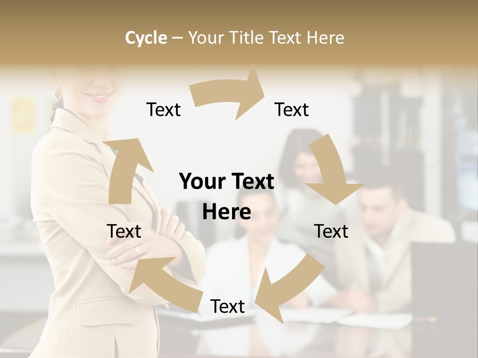 A Woman Standing In Front Of A Group Of People PowerPoint Template